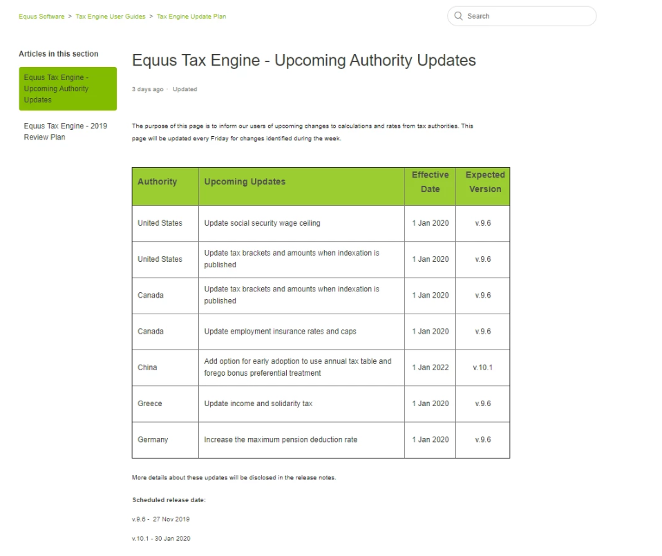 Tax Engine Screen